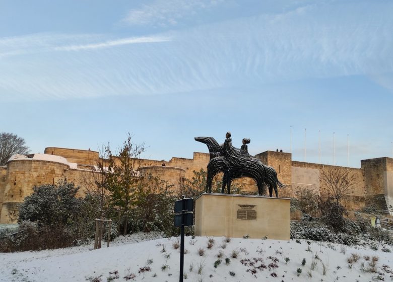 Statues Guillaume le Conquérant et Mathilde - Caen